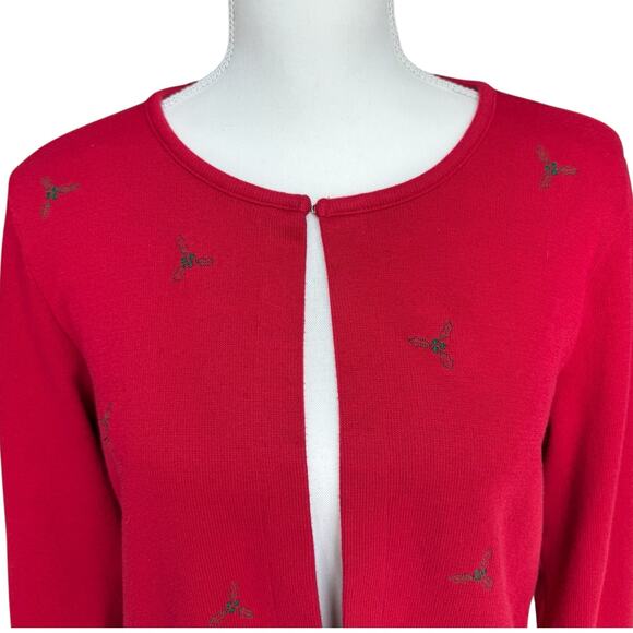 Vintage LIZ CLAIRBORNE Red Christmas Sweater Size L Holiday Party Festive - Picture 5 of 10